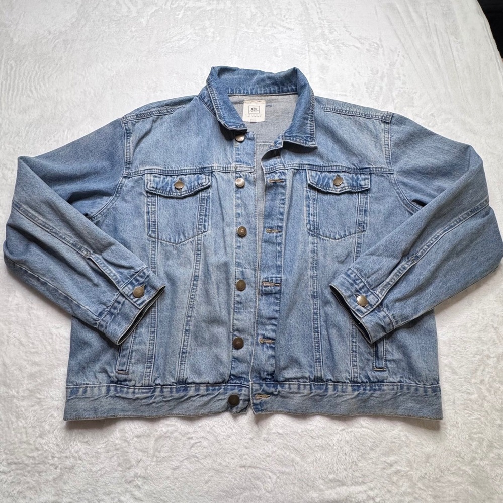 Rip Curl Mens XL Denim Jacket Light Wash Blue Trucker Jean Coat GJKCU1